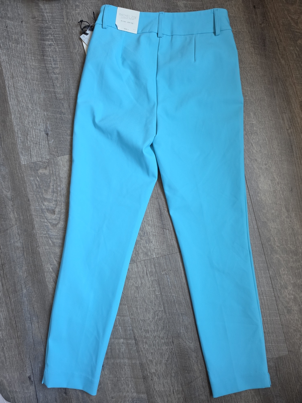 Rachel Zoe Bright Turquoise Straight-Leg Pants - Picture 6 of 7